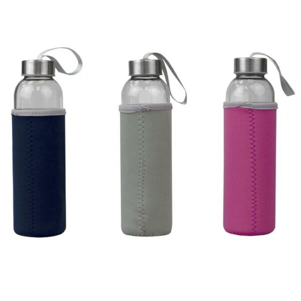Glass travel bottle w/insulate