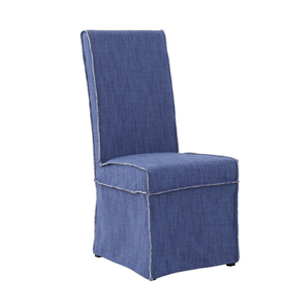Shane side chair denim blue