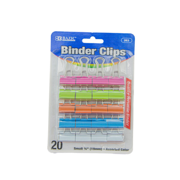 Small 3/4'' assorted color binder clip