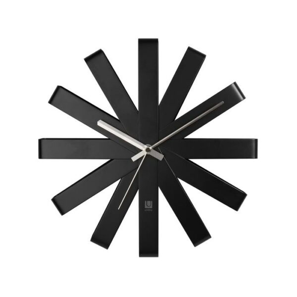 Ribbon Wall Clock 12" Black