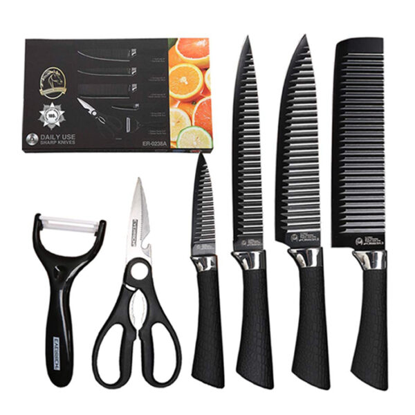 Kitchen Knife Set White 6 Pieces