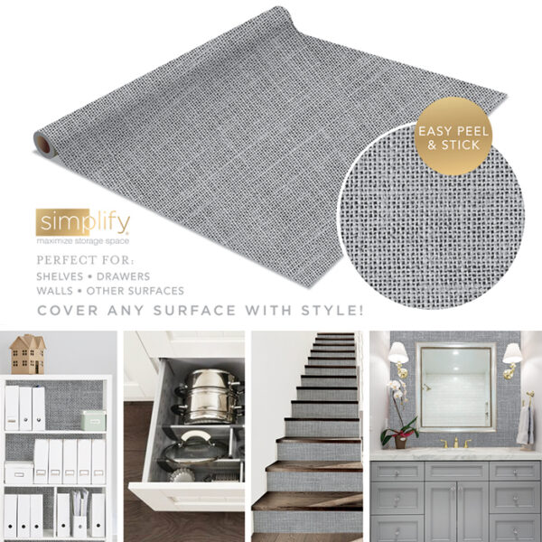 Shelf Liner 2 Pack Burlap Grey