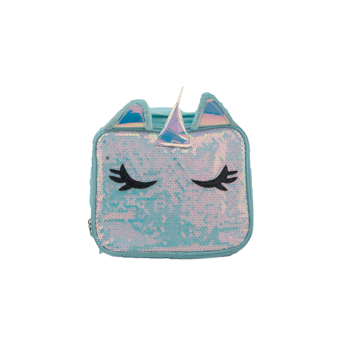 Unicorn Blue Flat Sequin Rectangle Luch Bag - Maison Handal