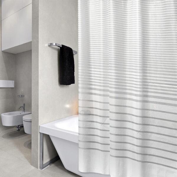 Shower Curtain Peva With White Stripe Desigh