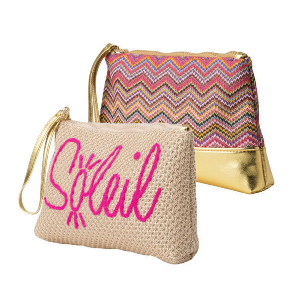Raffia Chevron Away We Go Large Bag Multi