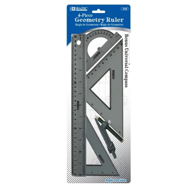 4pcs Geometry Ruler Combination Sets