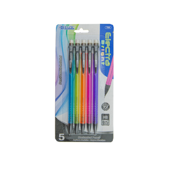 Electra 0.7mm Fashion Color Mechanical Pencil 5Pk