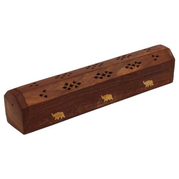 Wood Incense Box Burner Elephant