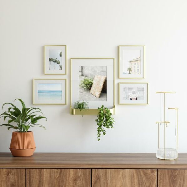Matinee Photo Display Smal Set Of 5 Mat Brass