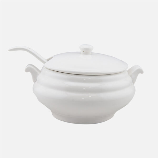 Falls Round Covered Soup Tureen With Ladle 10"