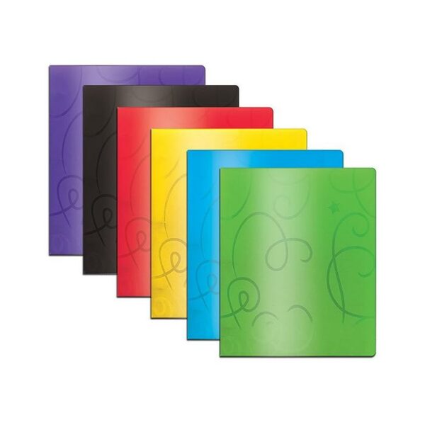 Swirl Embossed 2-Pockets Poly Portfolio Assorted