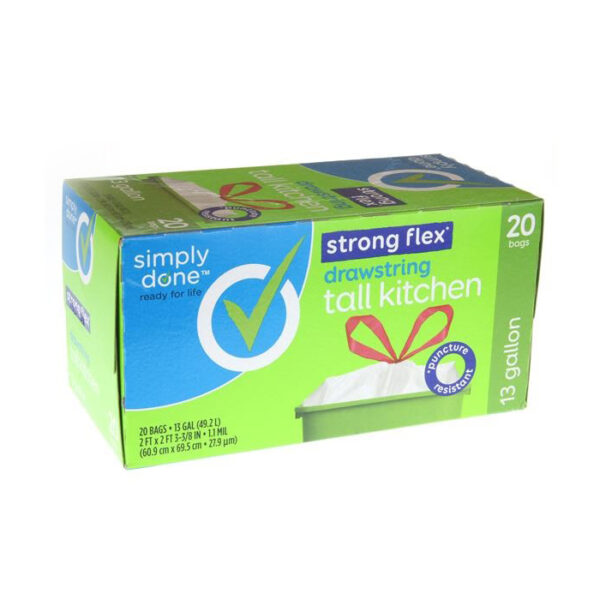 Trash Bag Drawstring Tall Kitchen 13 Gallon 20Bags