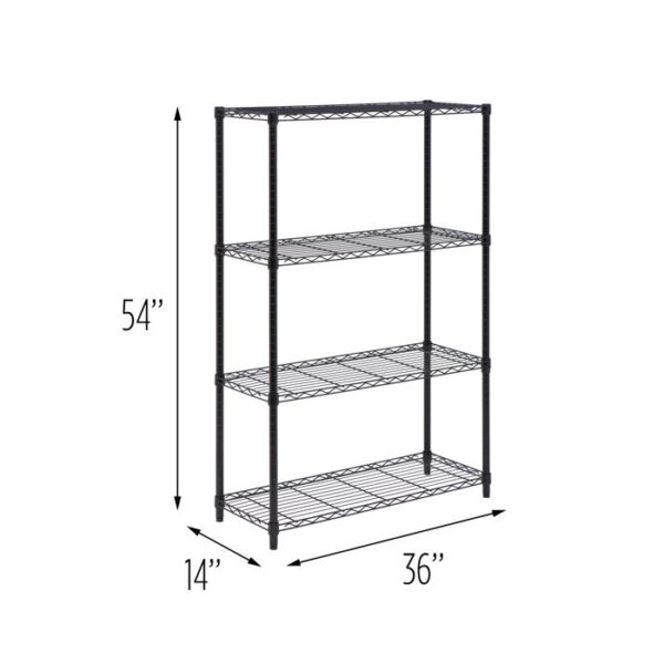4 Tier Black Shelving  250lb
