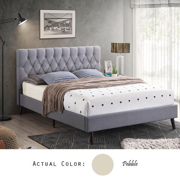 Danie Queen Bed Pebble