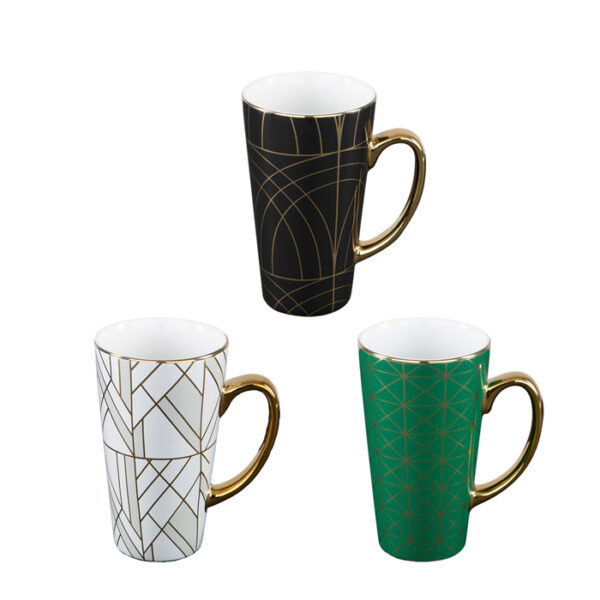 Ceramic Stoneware Geo Pattern Mug Assorted 16 Oz