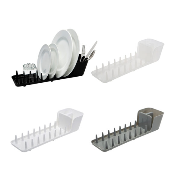 Compact Dish Rack With Ustensil Holder