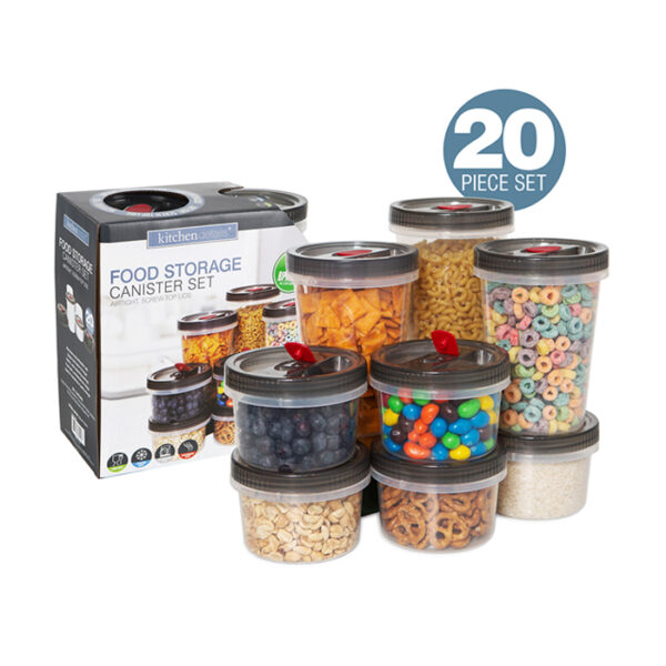 20 Piece Set Twist Topnested Food Storage Grey