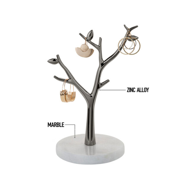 Jewelry Tree Onyx With White Marble Base