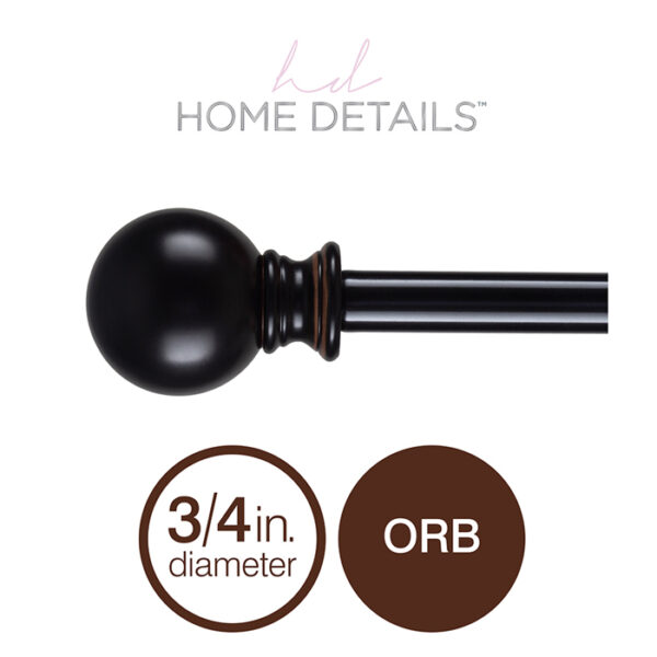 Solid Knob Curtain Rod 24-48"