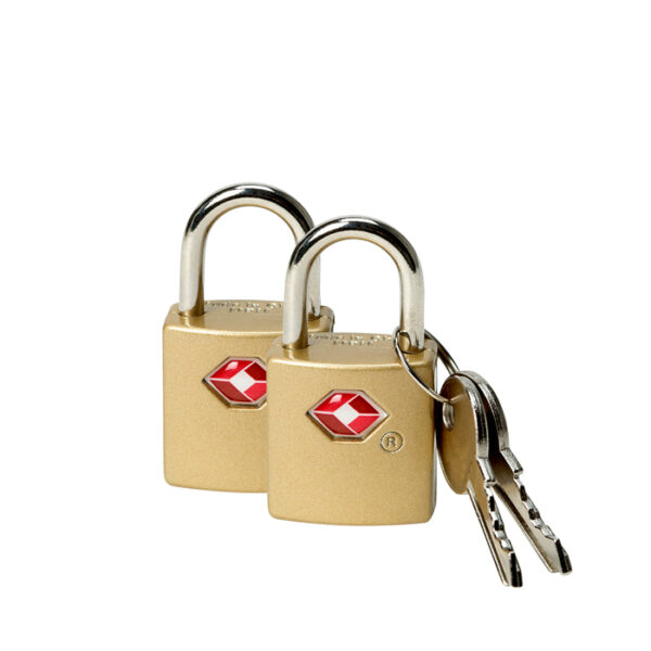 2 Pack Luggage Padlock Set Gold