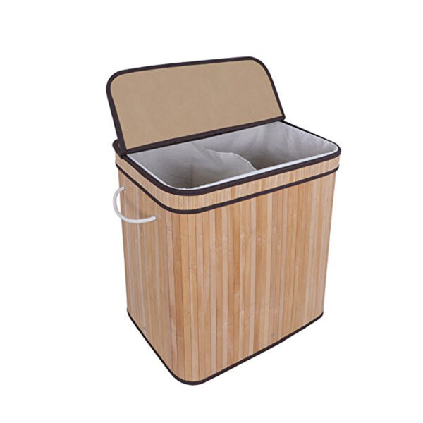 Bamboo Hamper With Lid Handle & Removable Cloth