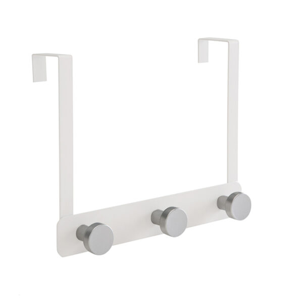 Modern Metal Outdoor Hook White With 3Silver Round