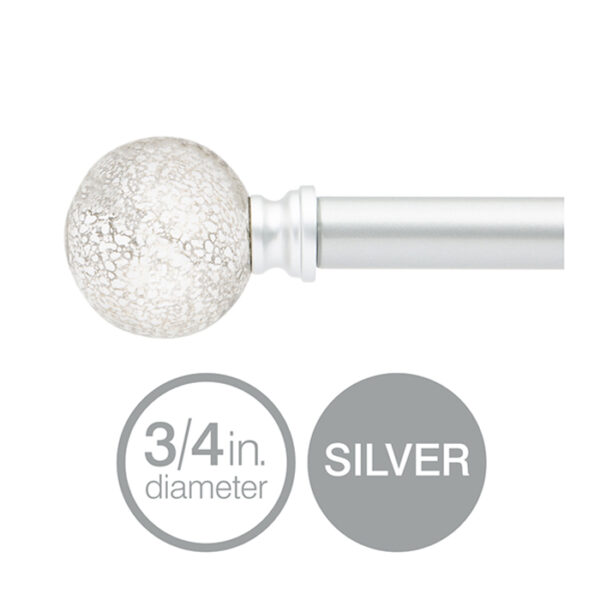 Curtain Rod Mercury Glass 66-120"Silver