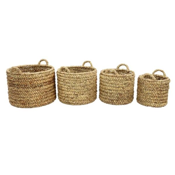 Water Hyacinth Metal Basket Set Of 17,15,13,11" W