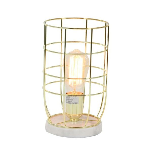 Metal Accent Light And Marble Footed  6"W,10"H