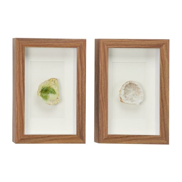 Crystal Wood Frame Art Set Of 2 8"W,12"H