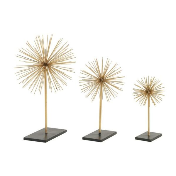 Metal 3D Gold Star Set Of 3 11",15",20"H