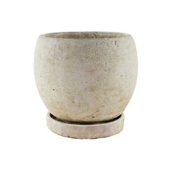 5 3/4" Round Pot With Tray-Weathered Slate