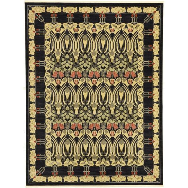 Carnation Edinburgh Rug Black 9X12 Rectangular