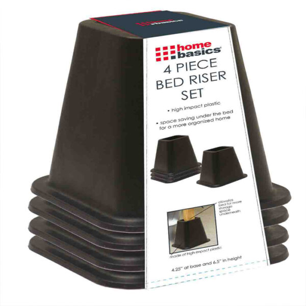 4 Pieces Bed Riser Set Black