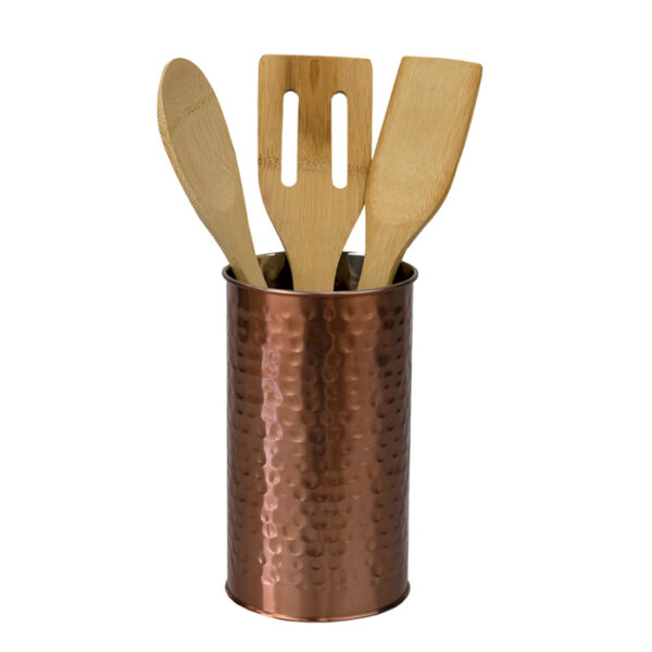 Ustensil Holder Hammered Copper