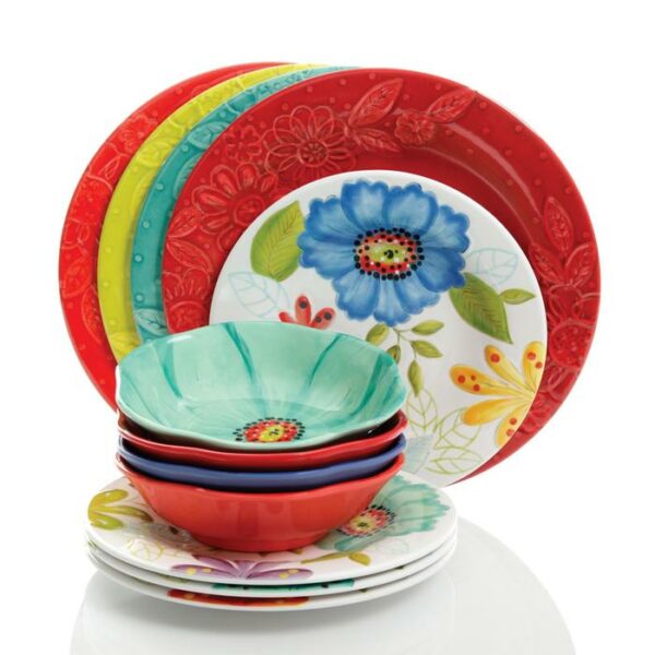 Flora Melamine Dineware Set 12 Pieces