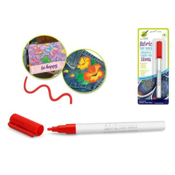 Fabric Paint Cherry Red Marker Permanent 3 ml