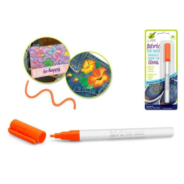 Fabric Paint Neon Orange Marker Permanent 3 ml