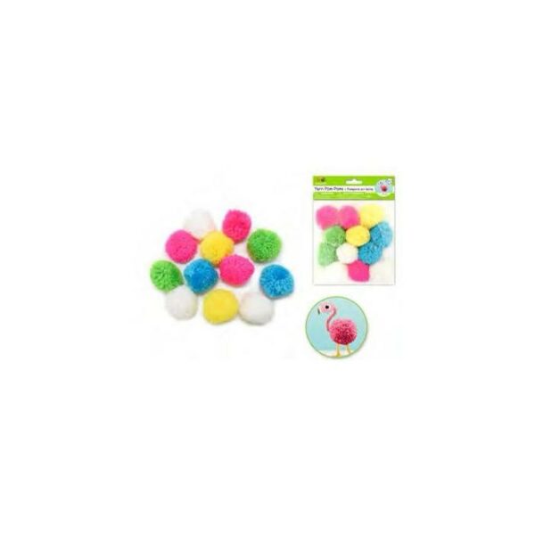 1.5" Pastel Yarn Pom-Poms 12 Pieces