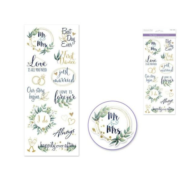 5X12" Clear stickers Classic Themes Photo Mr & Mrs