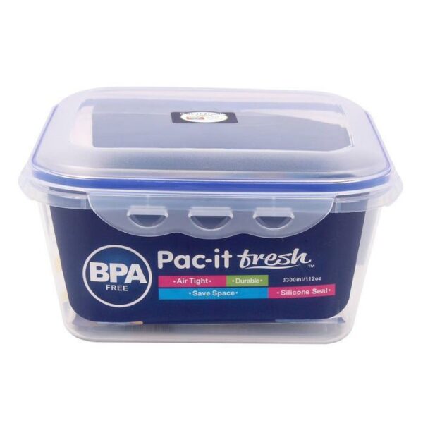 Plastic Square Food Container & Silicone Seal 95Oz