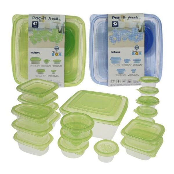 Food Storage 42 Pieces Set Clear With Lid
