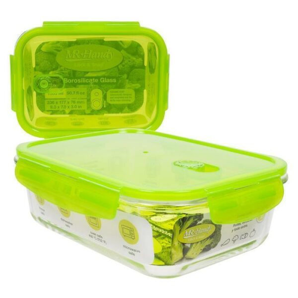Borosilicate Glass Food Container 50Oz Rectangular