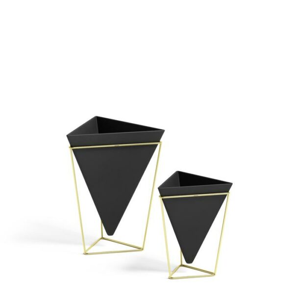 Trigg Tabletop Set Of 2 Small+Large Black/Brass