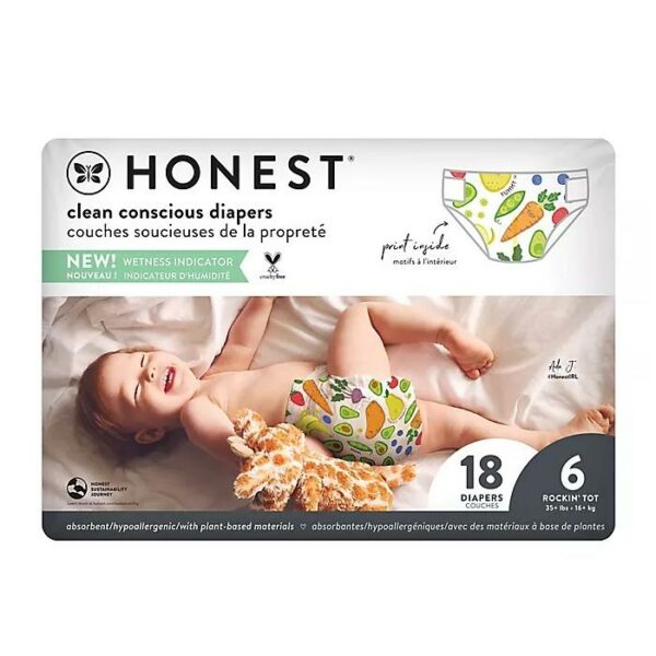 Honest Diapers All The Letters Size 6, 18 Count