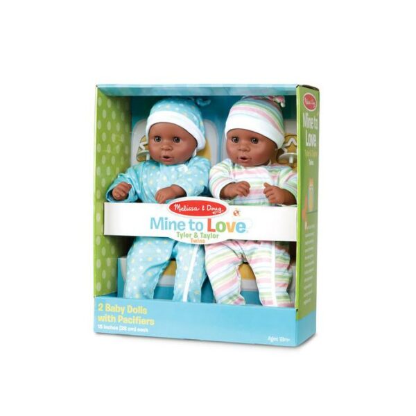 2 Baby Dolls Tyler & Taylor  Black & Brown