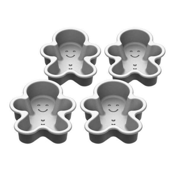 4 Pieces Bakeware Mini Gingerbread Man Pans Set