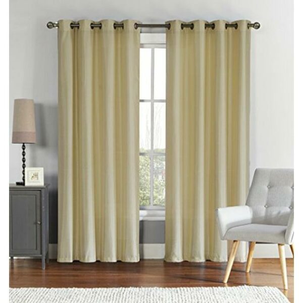 Preston Faux Silk Grommet Panel 55x90 Beige