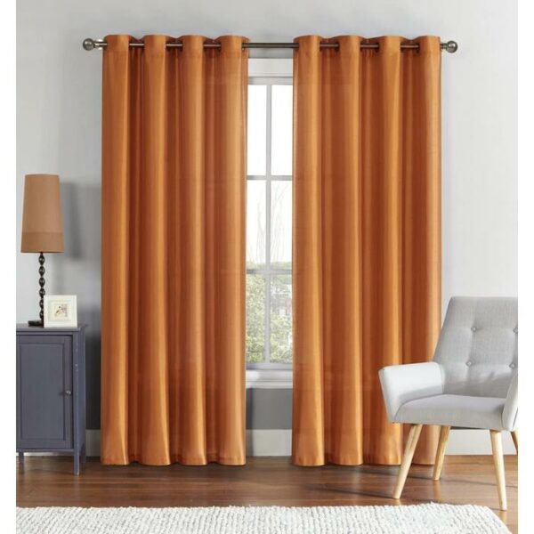 Preston Faux Silk Grommet Panel 55x90 Silver