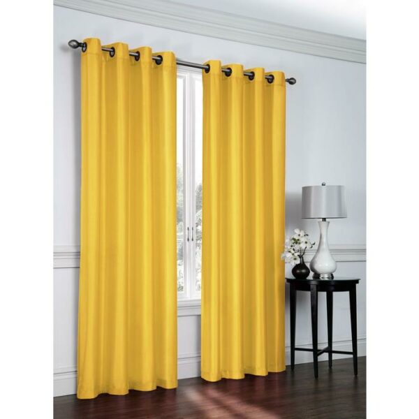 Preston Faux Silk Grommet Panel 55x90 Yellow